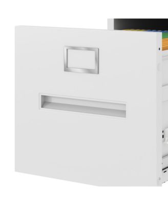 3 Drawer File Cabinet with Lock Metal Vertical File Cabinet Office Home, A4 Legal/Letter Size Narrow File Cabinet Locked