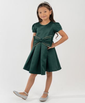 Rare Editions - Girls 2T-6X Bow Detail Dress