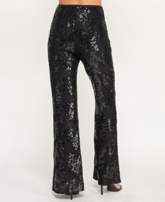 Junior's Sequin Flare Pull-On Pants