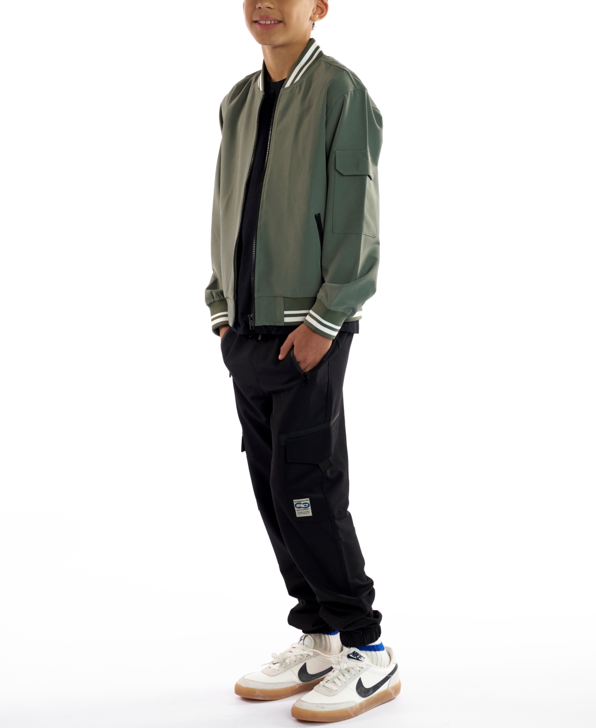 Sovereign Code Boys 5-18 Cedric Long Sleeves Bomber Jacket In Green