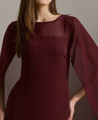 Women's Crew Neck Cape Gown
