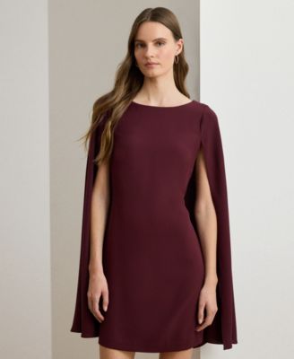 Women's Caped Crew Neck Cocktail Dress