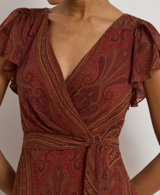 Women's Paisley V-Neck Gown