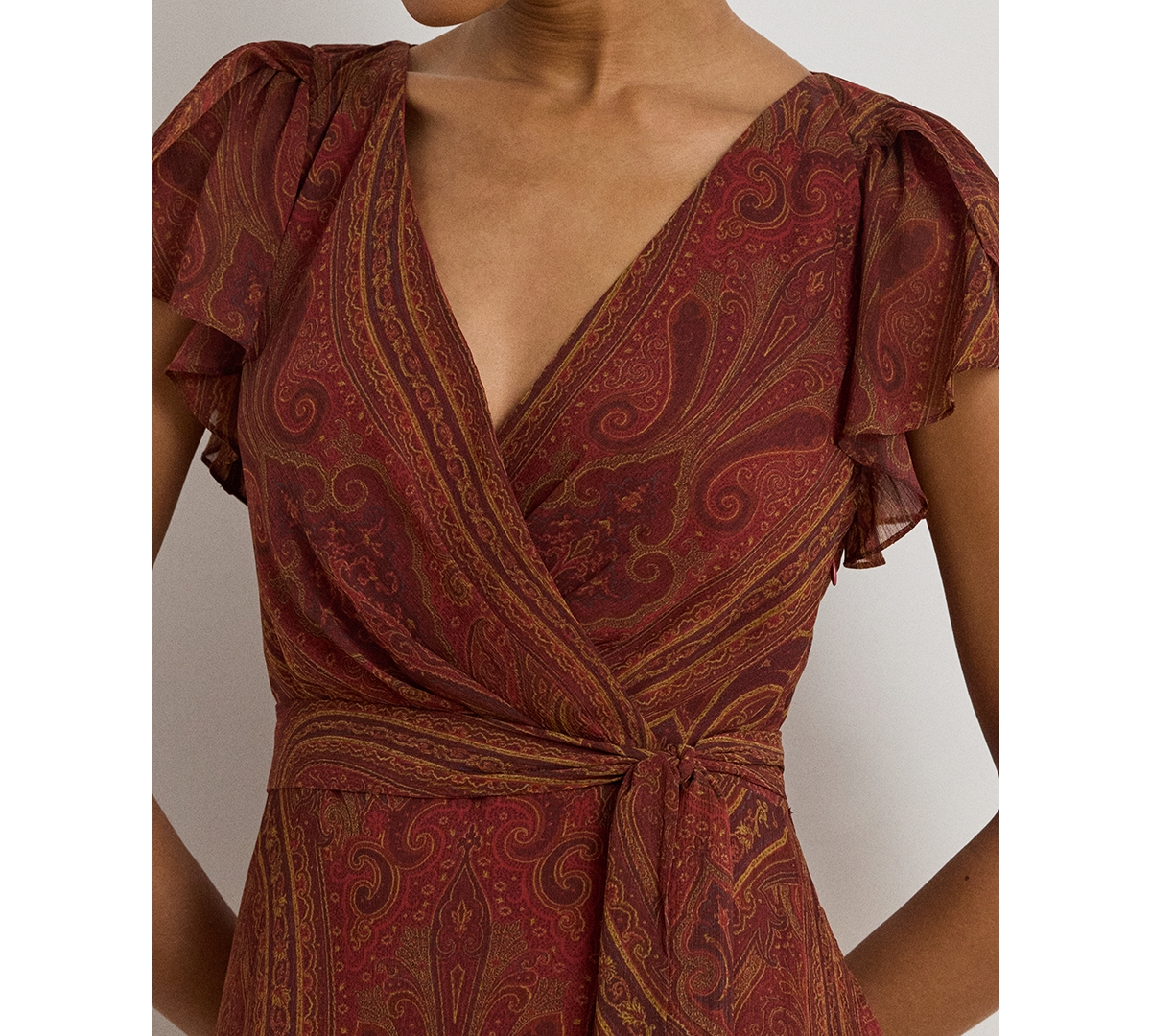 Ralph Lauren Women's Paisley V-neck Gown In Multi