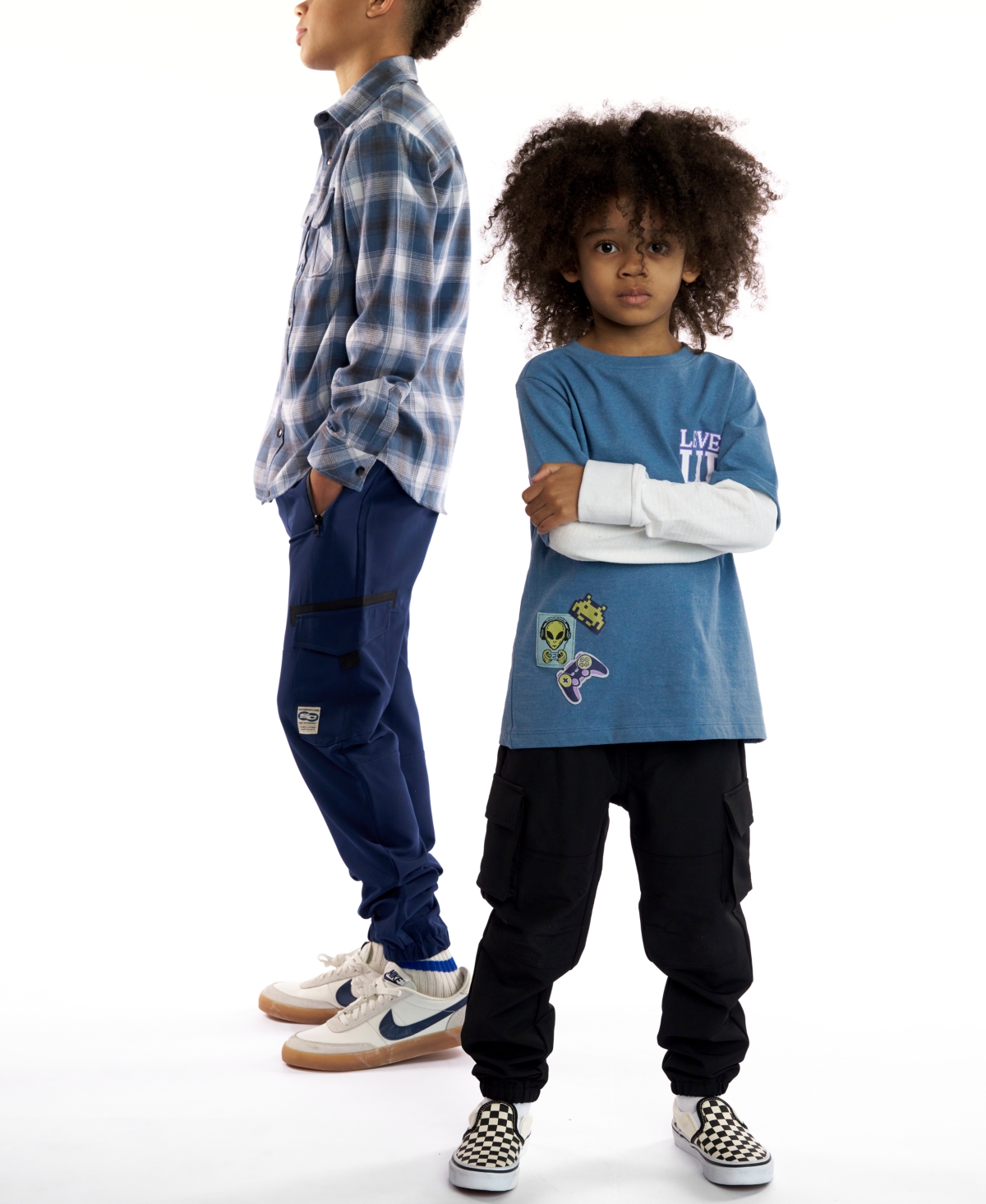 Sovereign Code Boys 5-20 Harper Twofer Crewneck Layered T-shirt In Blue