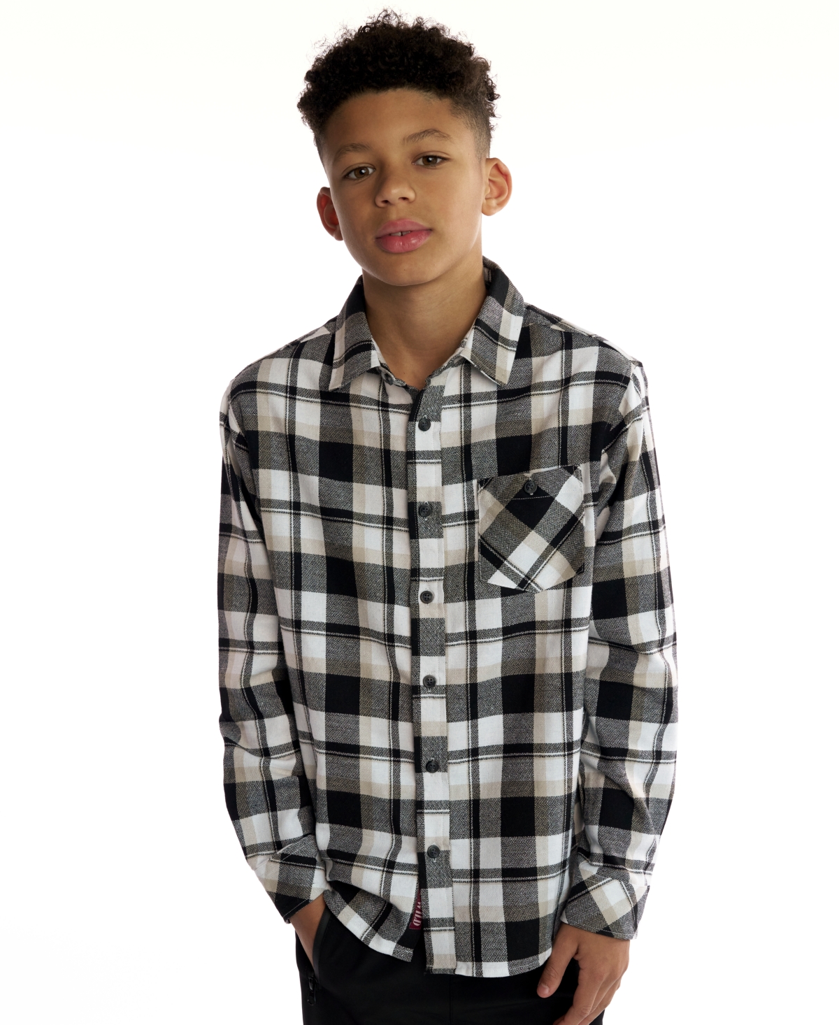 Sovereign Code Boys 5-20 Dixon Plaid Long Sleeves Shirt