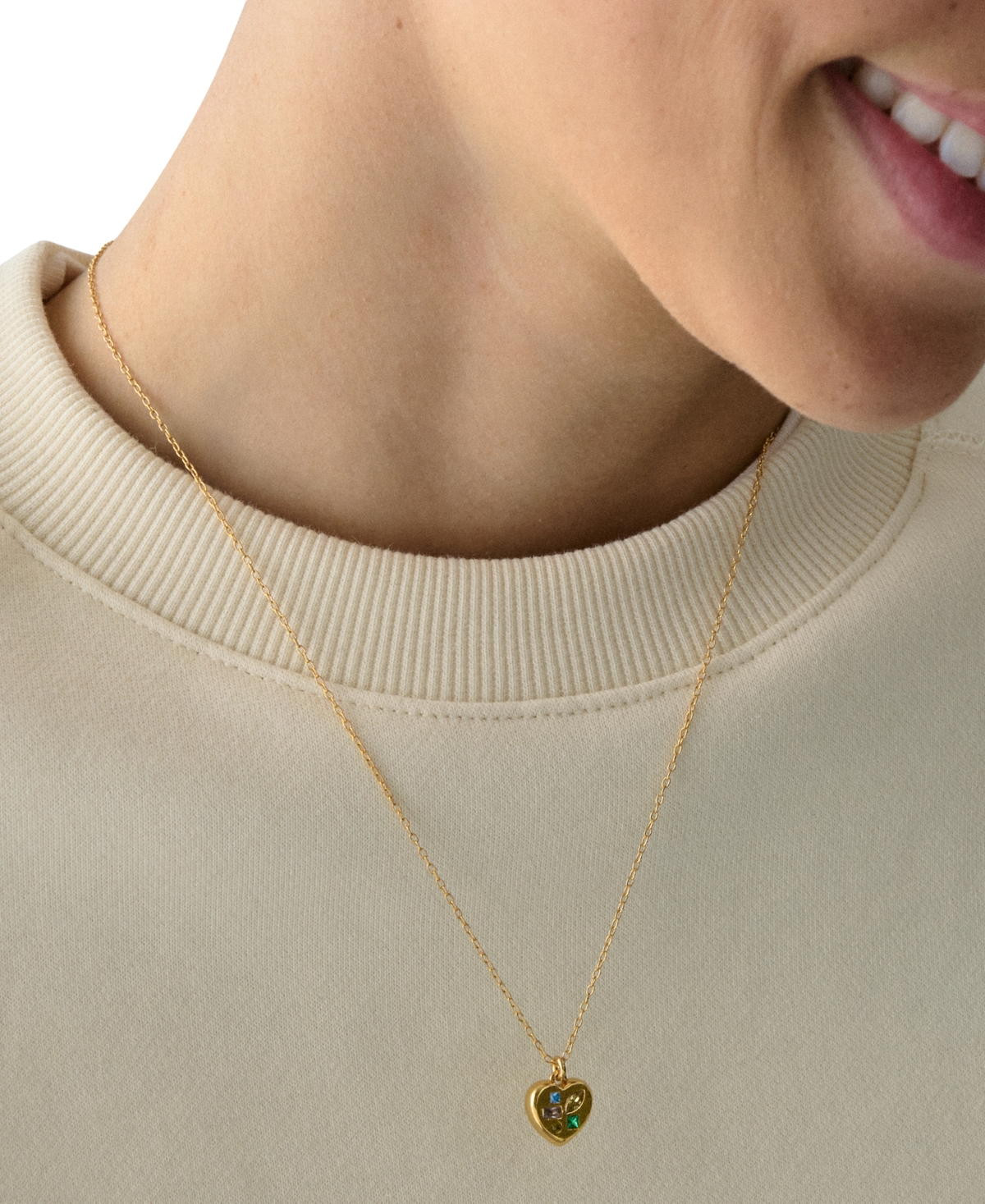 Kate Spade Cubic Zirconia Self-love Club Pendant Necklace In Gold