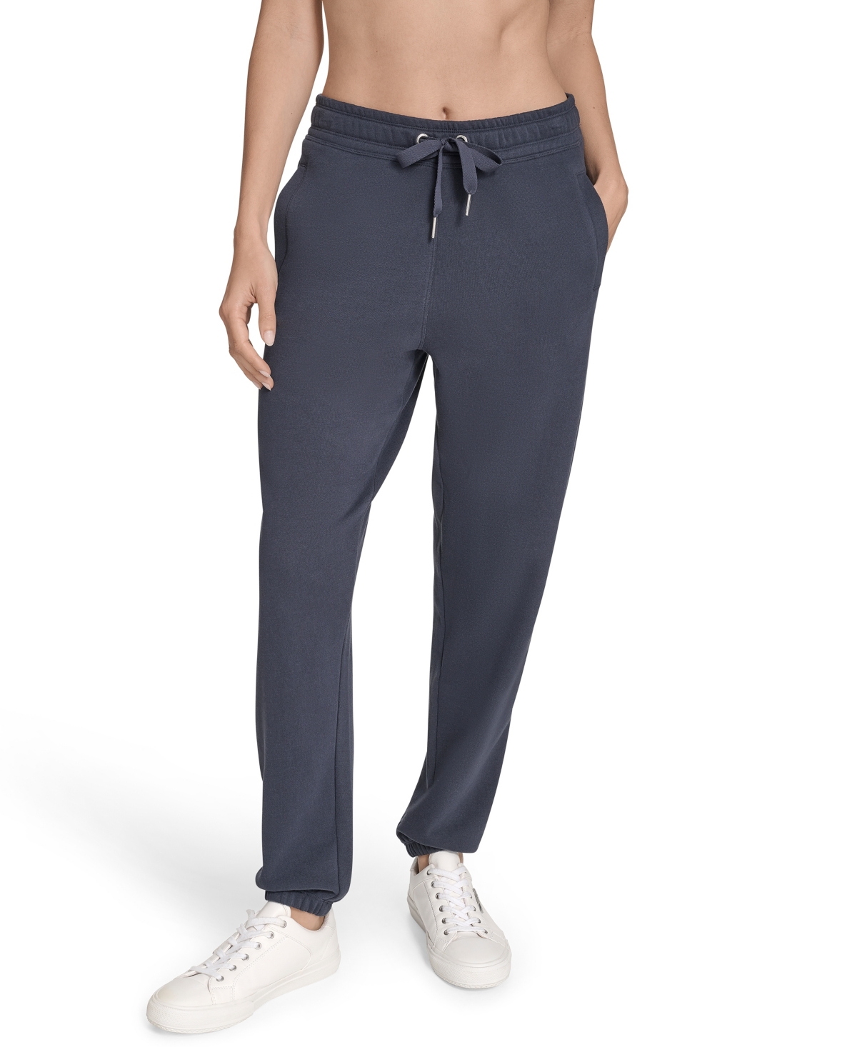 Calvin Klein Women's Fleece High Waist Drawstring Sweatpants In Blue