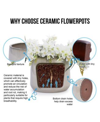 Set of 4 Modern Ceramic Planters