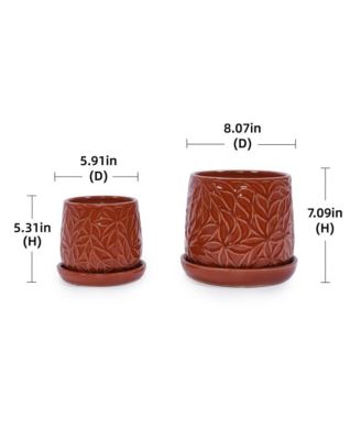 Set of 2 Modern Ceramic Planter Pots