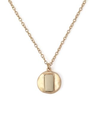 Ivory Molten Disc Pendant Necklace