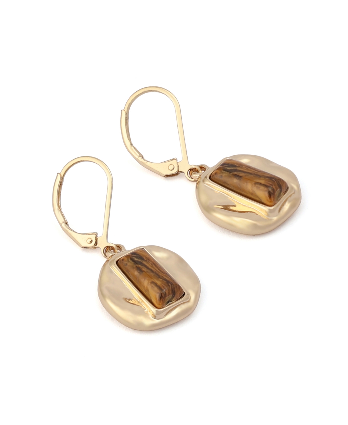 Robert Lee Morris Soho Malachite Molten Disc Drop Earrings In Gold