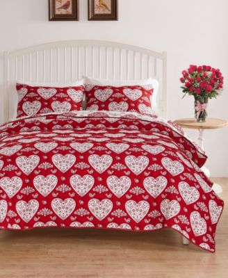 Lovebirds Woven Matelass&eacute; 2-Pc. Coverlet Set, Twin