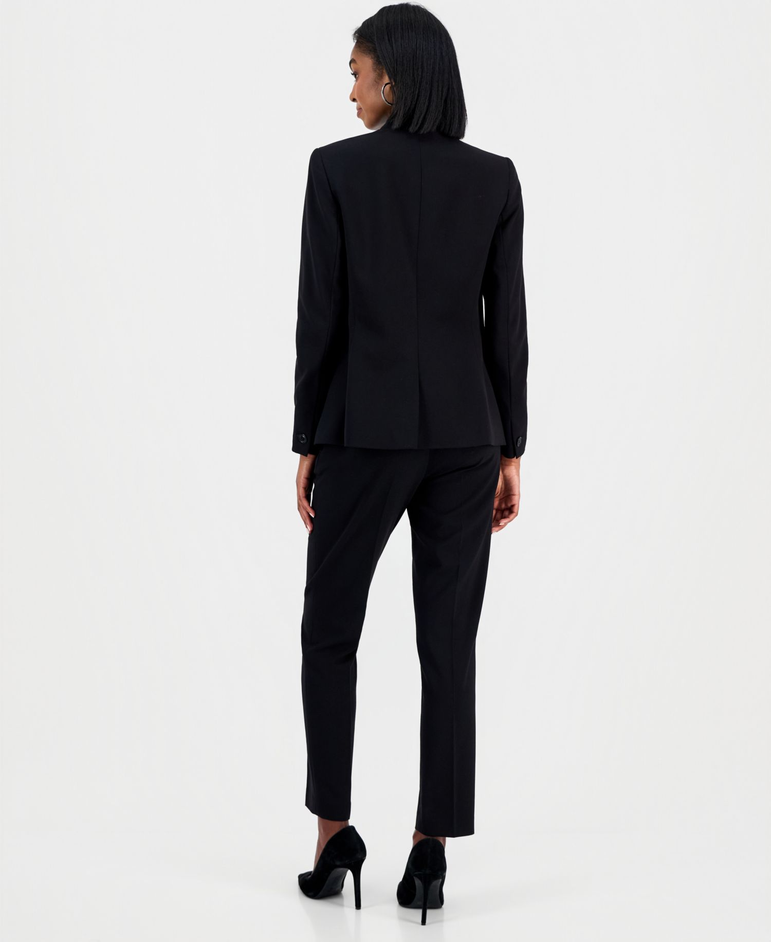 Women's Bi-Stretch Collarless Open-Front Blazer, Scoop-Neck Camisole & Bi-Stretch Straight-Leg Dress Pants