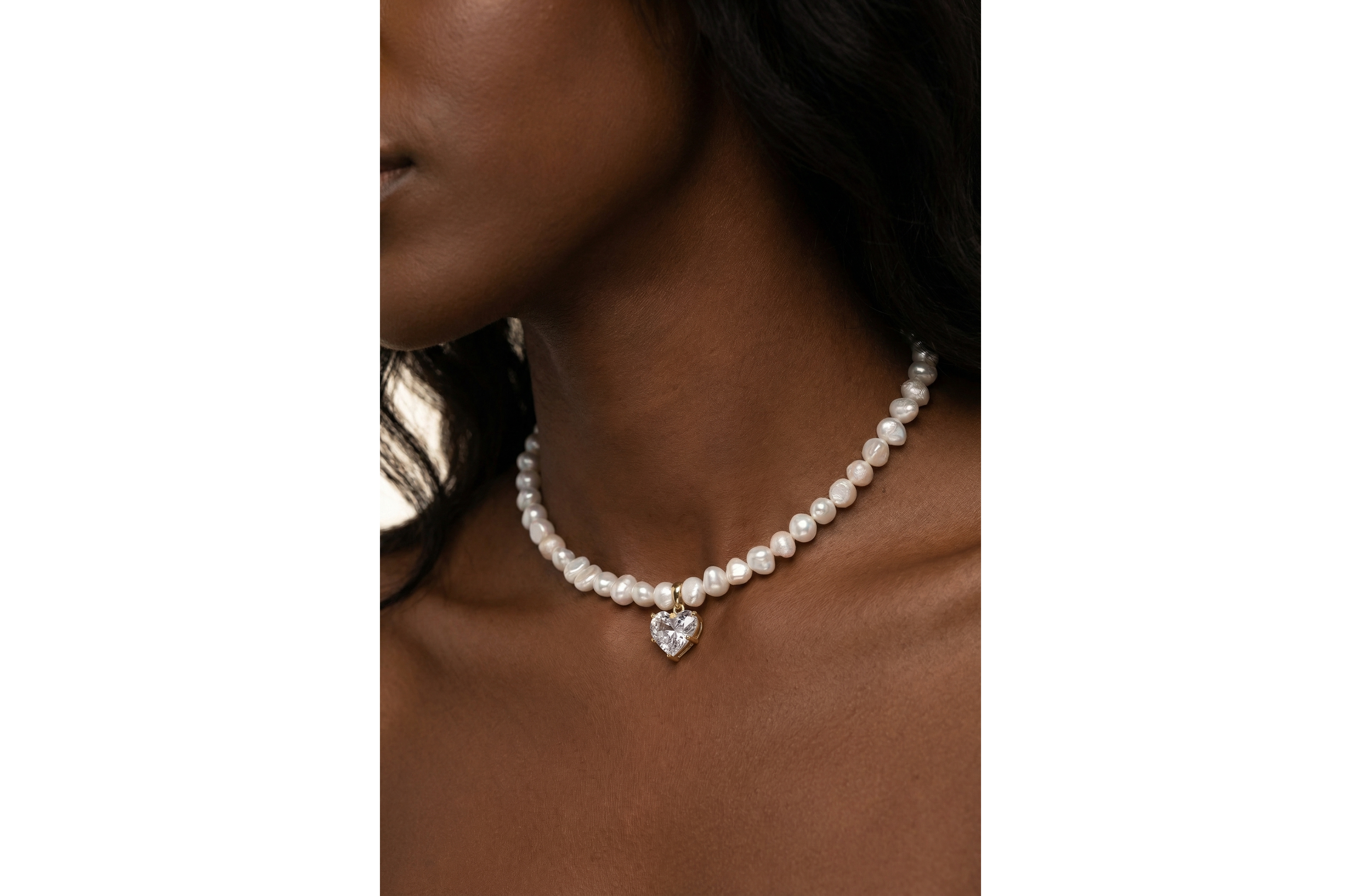 Freshwater Pearls Heart Pendant Lola Necklace 17" For Women