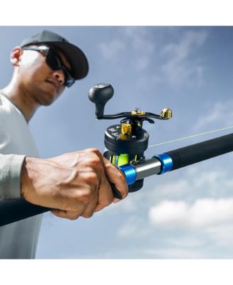 Chaos Pro Baitcasting Fishing Reel, CNC Machined Round Catfish Reel with 25LB Max Drag, Trolling Reel with Level Wind & Magnetic Braking System