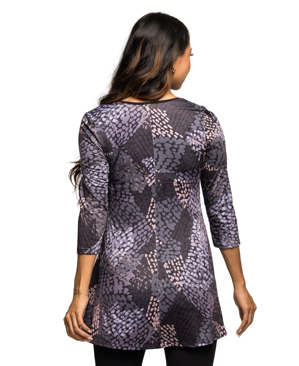 24seven Comfort Apparel Women's Maternity V Neck Tunic Top In Multi