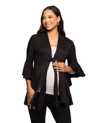 Women's Maternity Tie Front Bell Sleeve Jacket