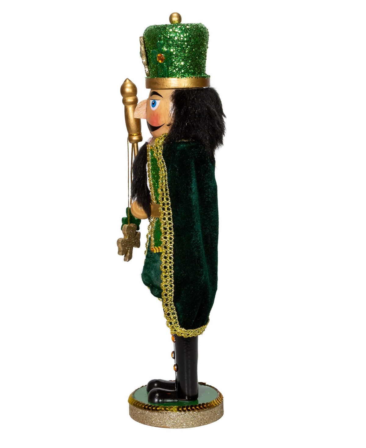 Kurt Adler 15-inch Irish Nutcracker With Cape In Green