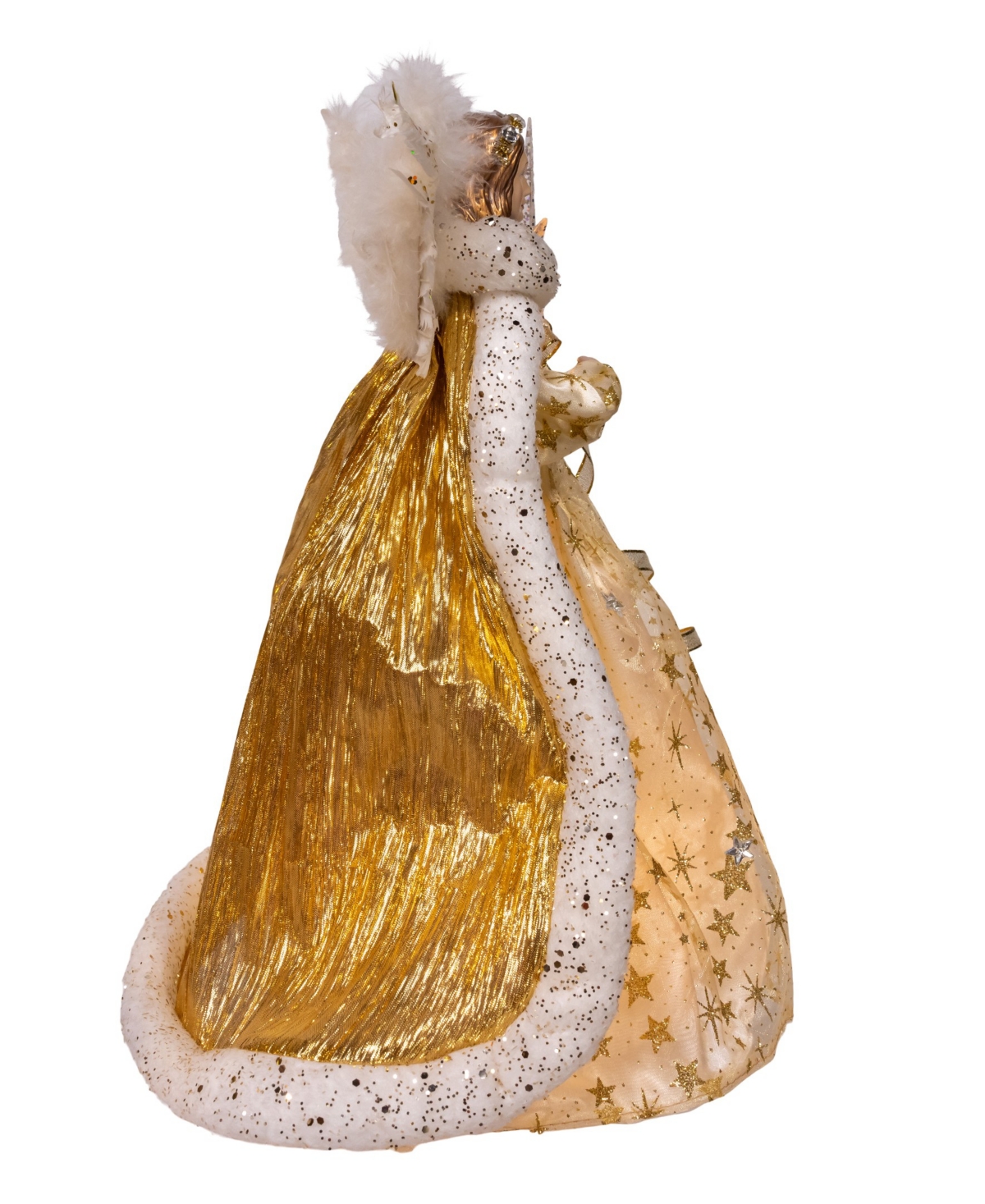 Kurt Adler 16-inch Ul 10-light Celestial Angel Tree Topper In Gold