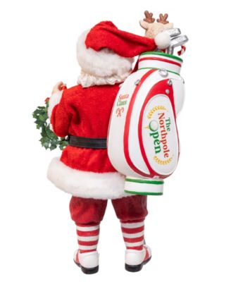 Charming 10.5" Fabrich&eacute; Golf Santa