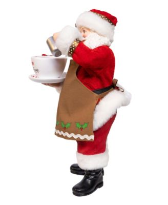Fabrich&eacute; 10.5" Santa with Oversized "I Love Coffee" Cup and Creamer