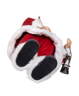 12" Standing Christmas Santa with Sack and Lantern