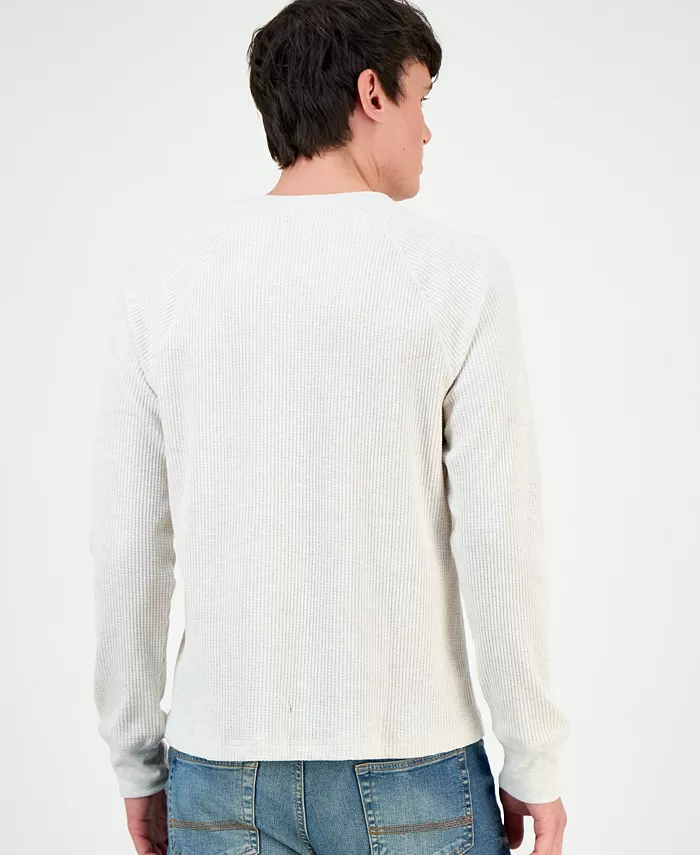 Men's Thermal Waffle-Knit Henley Shirt - thumbnail 2