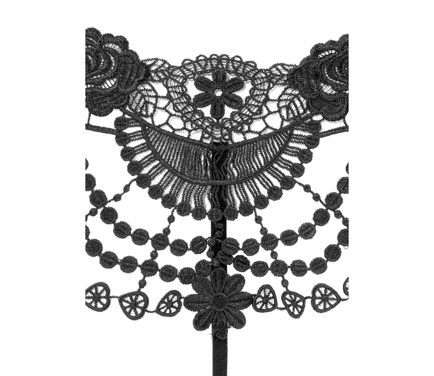 Women's Embroidered Lace Low-Rise Minimal-Coverage Thong Underwear