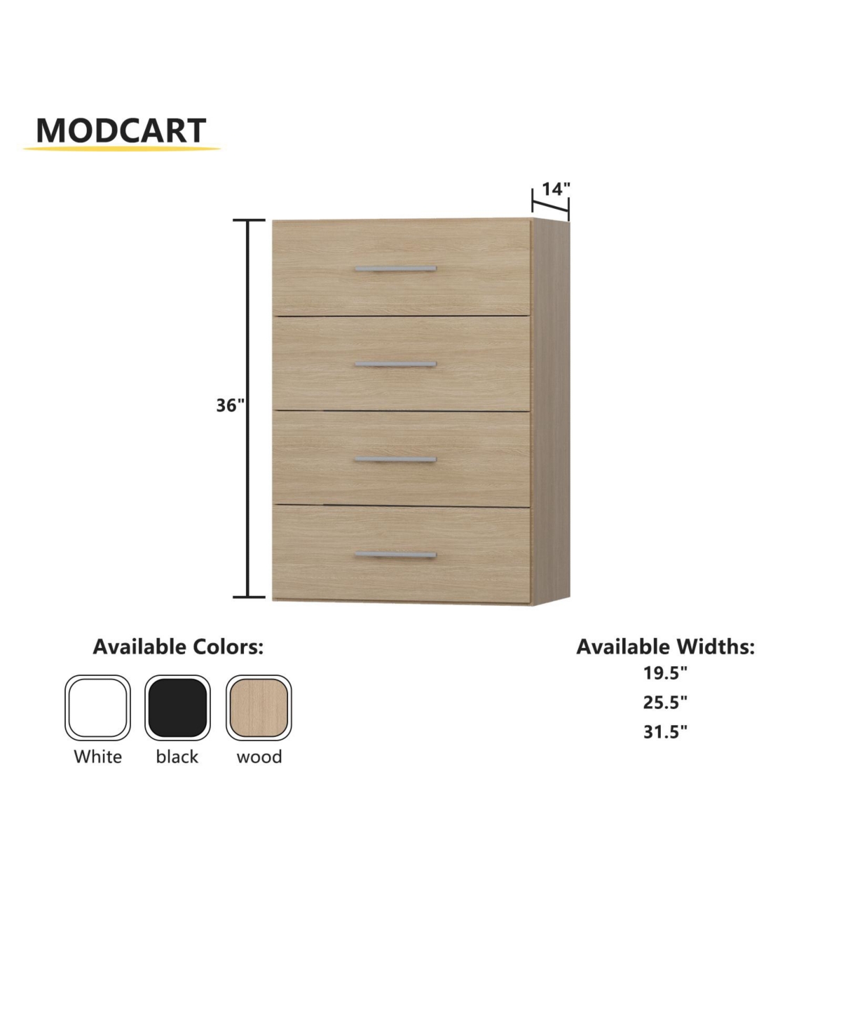 Lovmor 4 Drawer Short Tower for Closet Organizer Unit