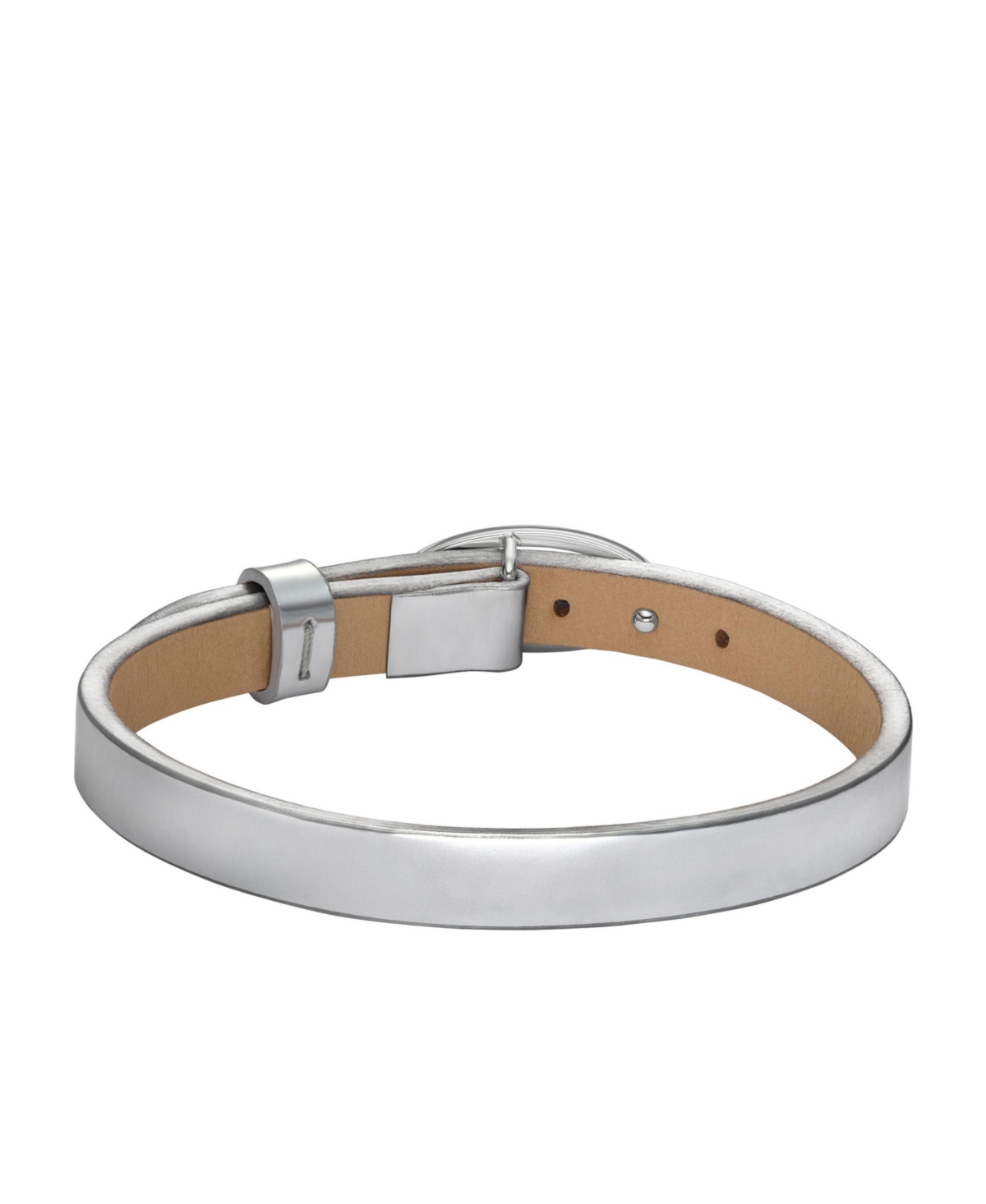 Diesel Men's Silver Leather Stackable Bracelet