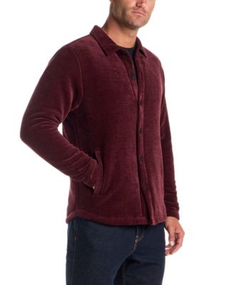 Men's Brushed Corded Button-Front Shirt Jacket
