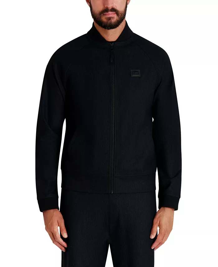 Men's Logo Patch Track Bomber Jacket