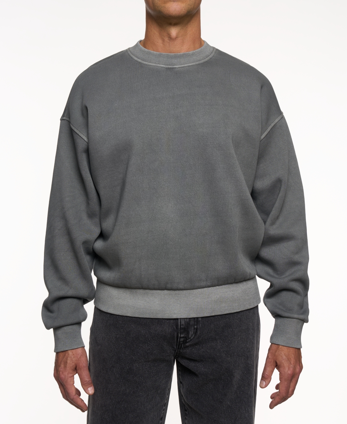 Lazer Men's Fleece Crewneck Sweatshirt In Gray