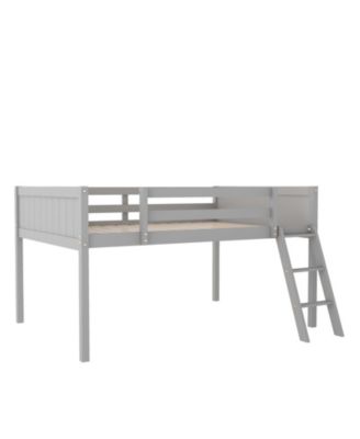 Full Size Wood Low Loft Bed With Ladder, Ladder Can Be Placed On The Left Or Right
