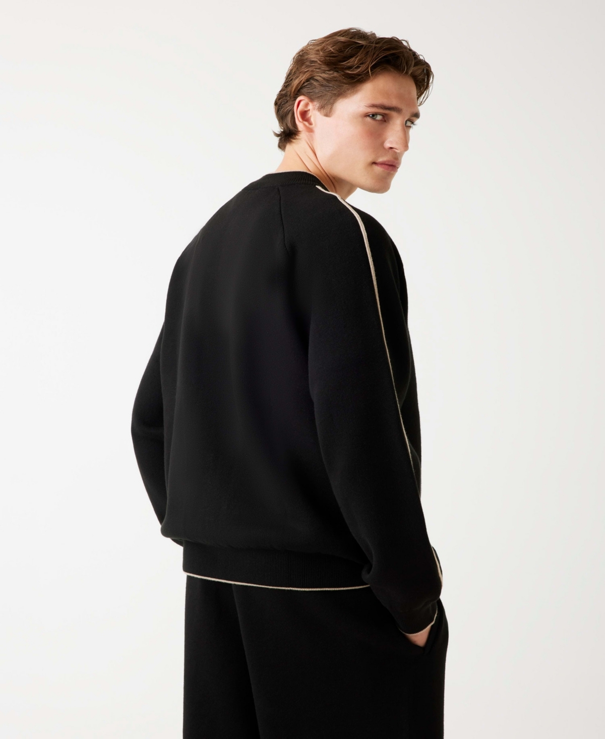 Guess Men's Yaki Zipped Bomber Style Collar Sweatshirt