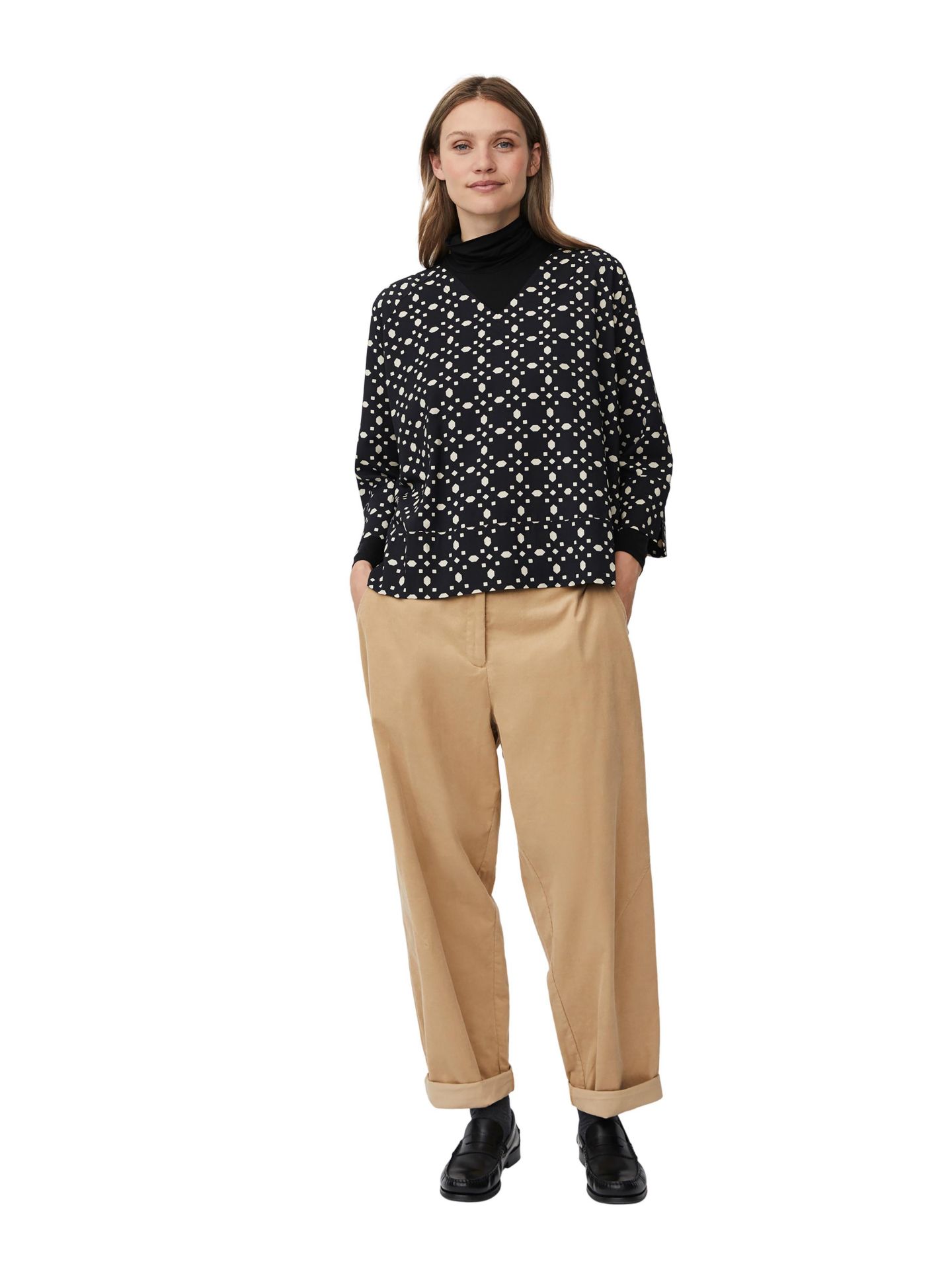 Женская блузка Masai Copenhagen MaBenika 3/4 Sleeve V-Neck, цвет: Чёрный — фото 6