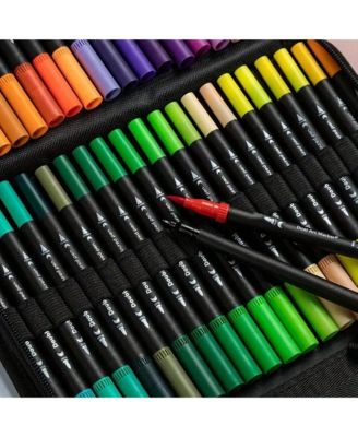 36 Colors Dual Brush Marker Pens, Marker Set, Artist Fine and Brush Tip Markers For Kids Adult coloring books, Drawing Art Supplies Kit