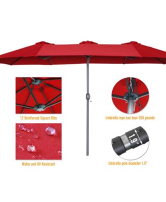 15x9ft Double-Sided Patio Umbrella