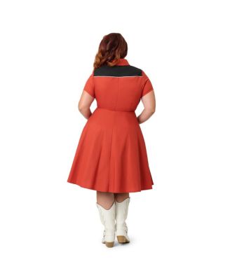 Plus Size Embroidered Western Flare Dress