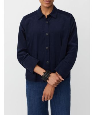 Women's Long Sleeve Collared Velvet Shirt