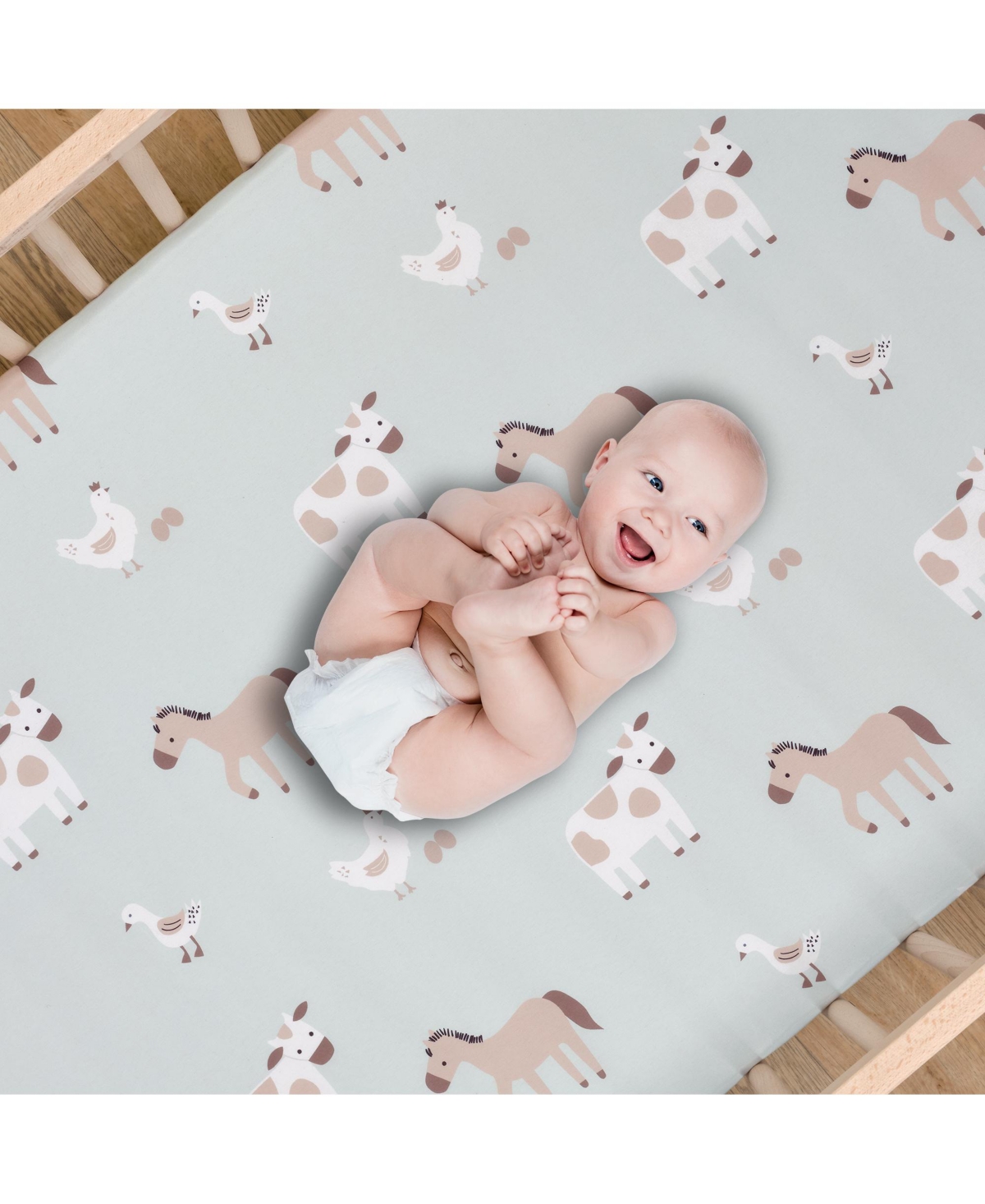 Bedtime Originals Baby Farmyard Friends 3-Piece Nursery Crib Bedding Set