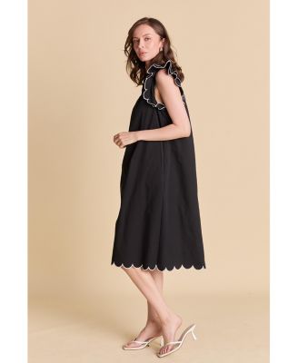 Women's Scallop Midi Dress