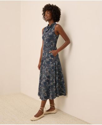 Women's Fit & Flare Cowl Neck Dress