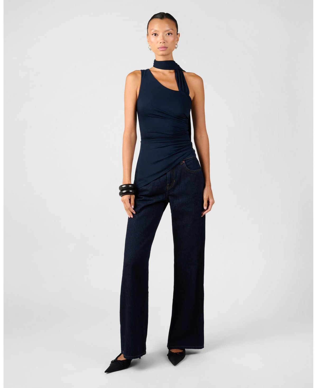 WeWoreWhat Women's One Shoulder Draped Top