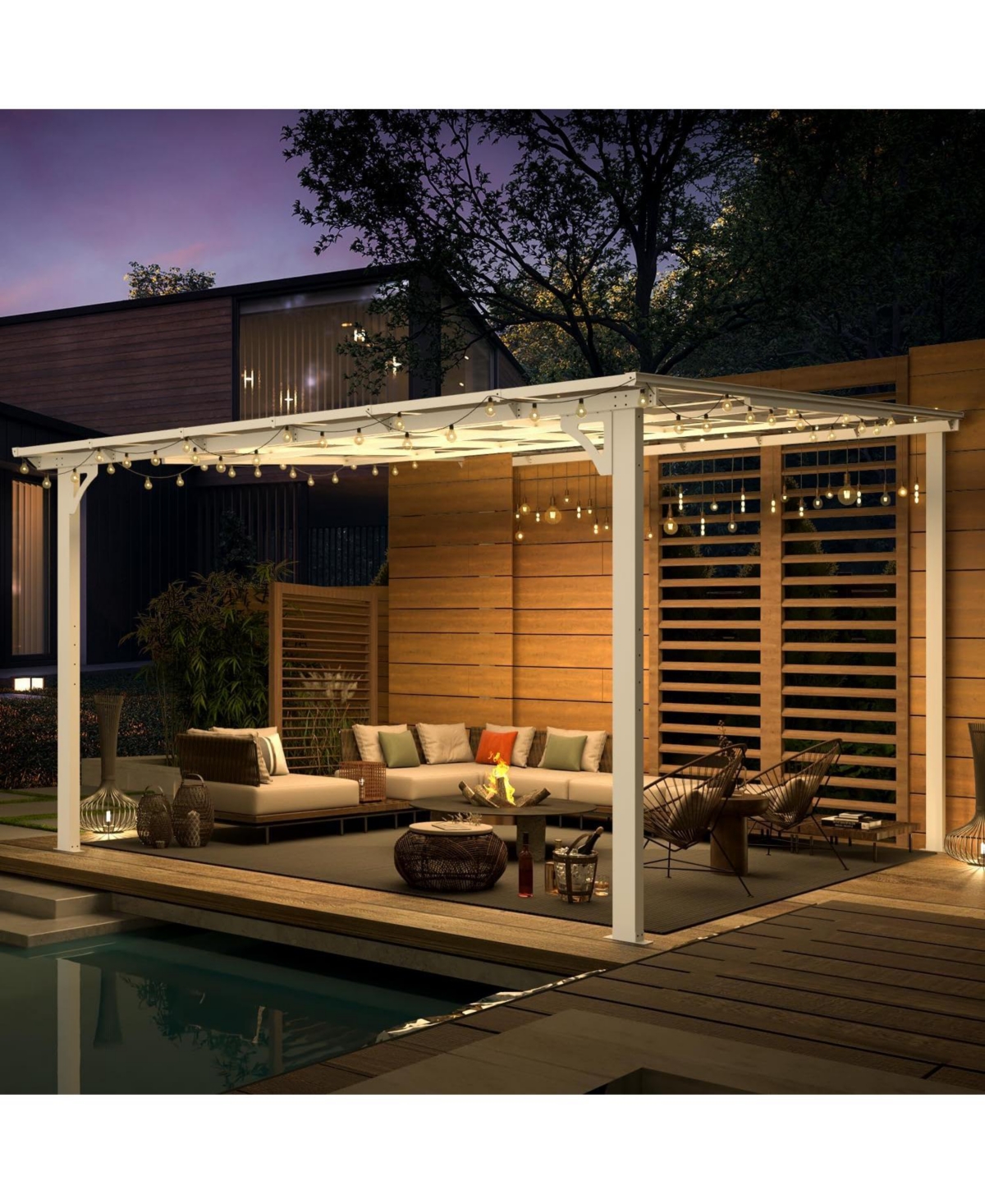 Aecojoy 12'x12' Wall Mounted Gazebos Pergola