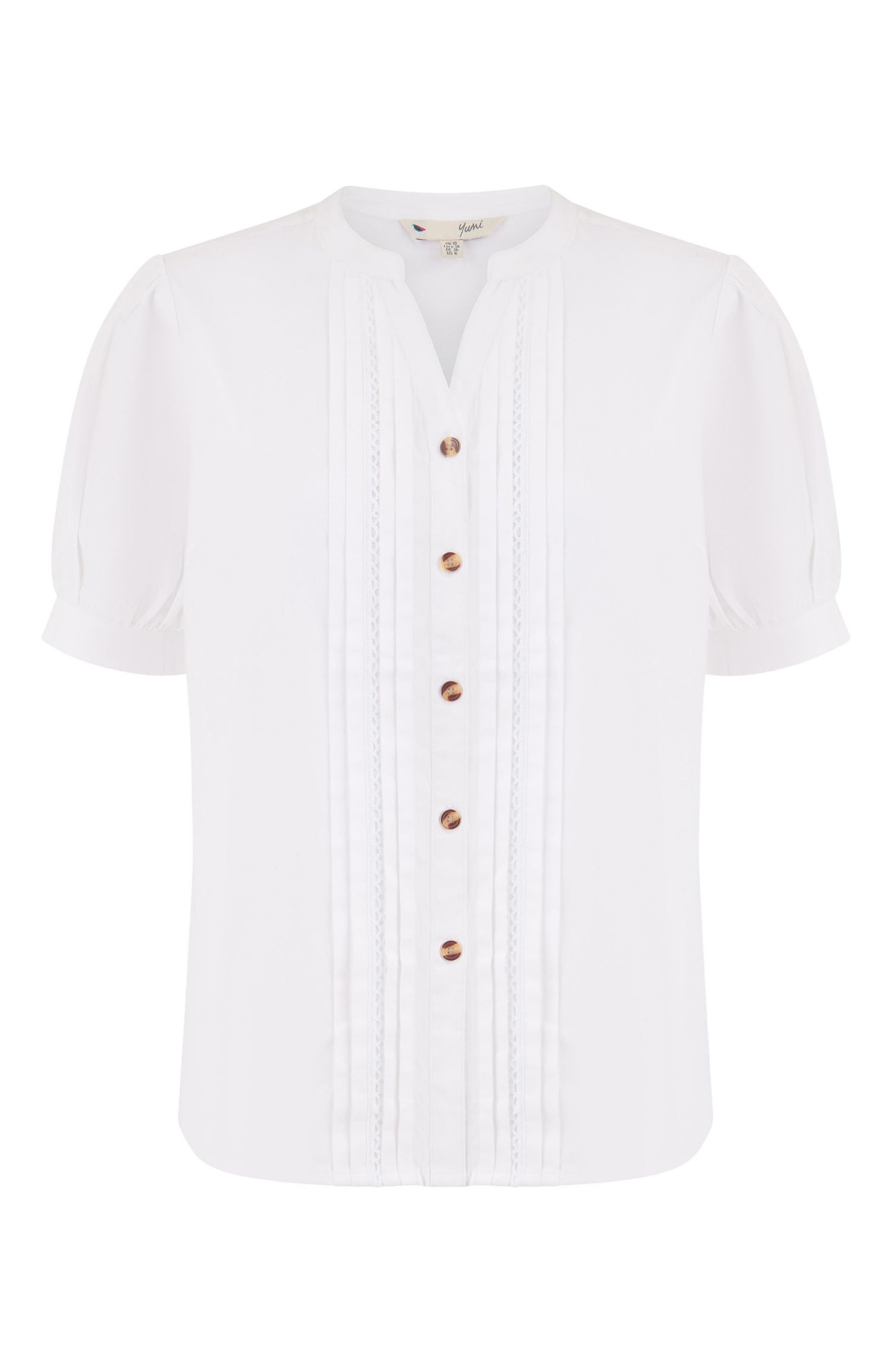 Women's Cotton Pleated Short Sleeve Shirt