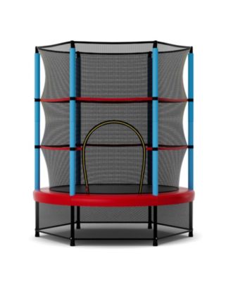 55'' Mini Trampoline for Kids w/ Safety Enclosure Net & Seamless Design
