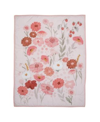 Flower Power 3-Piece Floral Baby Nursery Crib Bedding Set