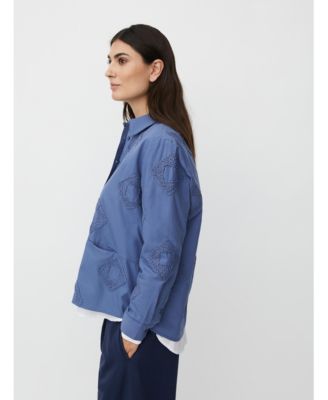 Women's 100% Cotton Long Sleeve Collared Shirt